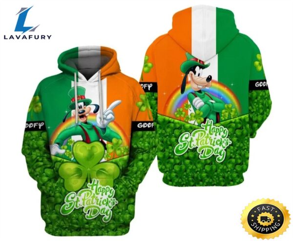 Goofy Happy St Patrick’s Day Irish Shamrock Rainbow 3d Hoodie