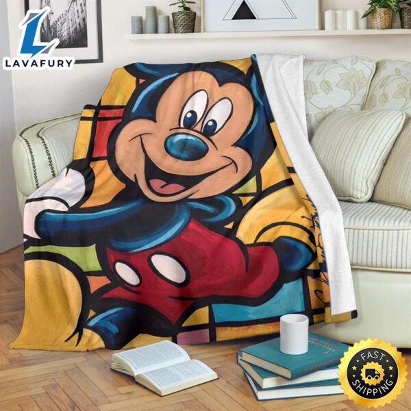 Graphic Art Mickey Mouse Fleece Blanket For DN  Fans