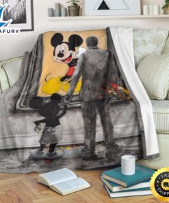 Graphic Walt And Mickey Mouse Fleece Blanket Bedding Decor Fans 1