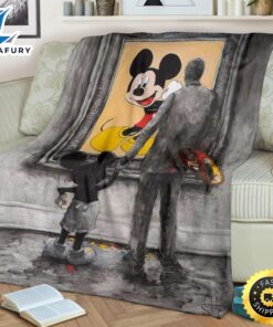 Graphic Walt And Mickey Mouse Fleece Blanket Bedding Decor Fans 2