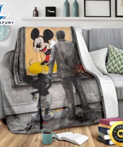 Graphic Walt And Mickey Mouse Fleece Blanket Bedding Decor Fans 3