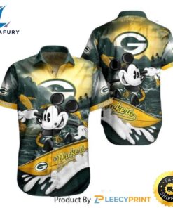 Green Bay Packers Hawaiian Shirt Mickey Graphic 3D Printed Gift