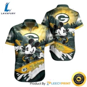 Green Bay Packers Hawaiian Shirt Mickey Graphic 3D Printed Gift