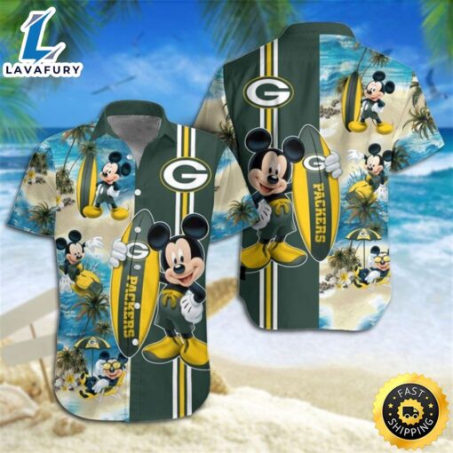 Green Bay Packers Mickey Mouse Hawaiian Shirt