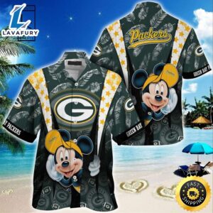Green Bay Packers Mickey Mouse  NFL Hawaiian Shirt