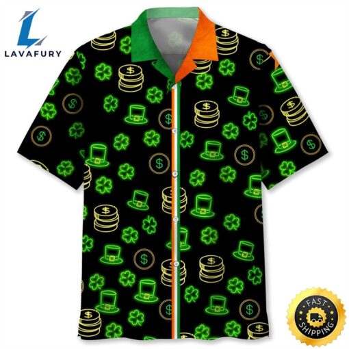 Green Neon Irish St.Patrick Day Trendy Hawaiian Shirt