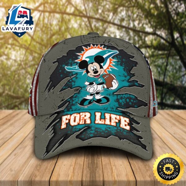HOT Mickey Mouse Miami Dolphins Logo For Life Cap