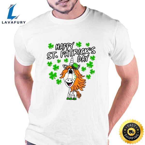 Happy St. Patrick’s Day Unicorn Irish Shamrocks T-Shirt