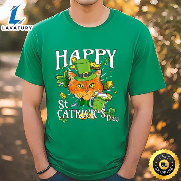 Happy St Catricks Day Lucky Cat Shirt