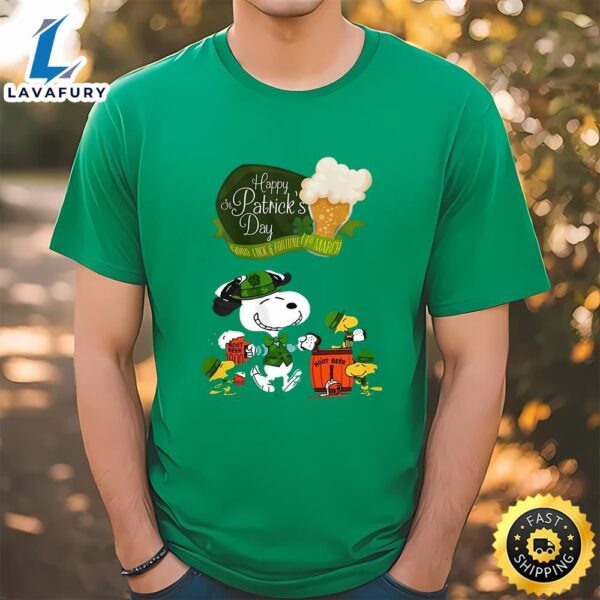 Happy St Patrick’s Day Snoopy And Woodstock Drinking Beer Good…