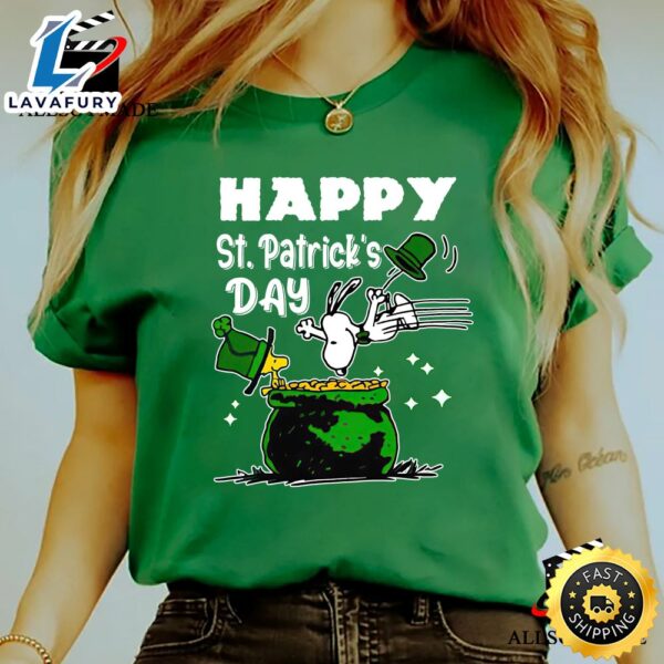 Happy Woodstock And Snoopy St Patricks Day Shirts For Adults