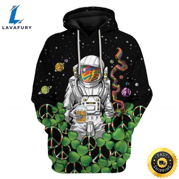 Hippie Astronaut St Patrick’s Day Custom T-Shirts Hoodies Apparel