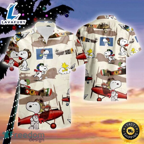Hot Plane And Snoopy Vintage Hawaiian Shirt And Short Set
