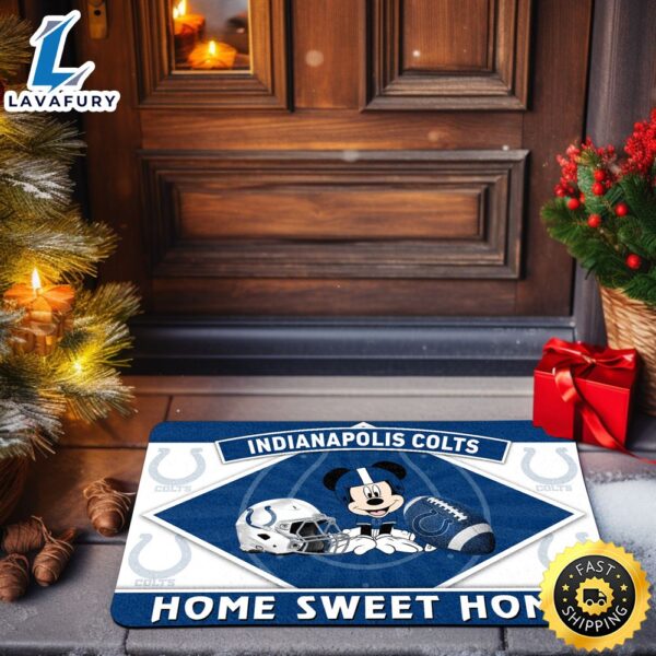 Indianapolis Colts  Sport Team And Mickey Mouse NCAA Doormat