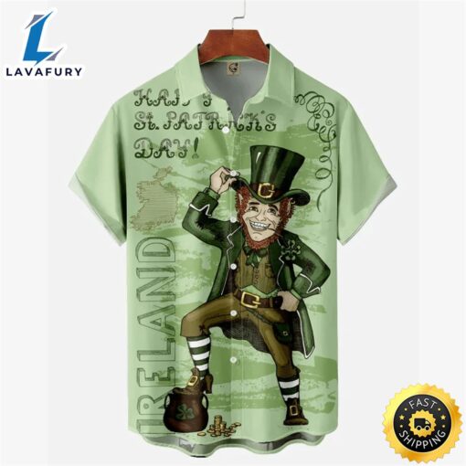 Irish Leprechaun St. Patrick’s Day Trendy Hawaiian Shirt