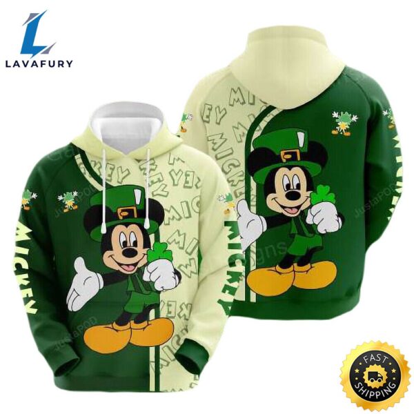 Irish Mickey Mouse Happy Saint Patrick’s Day 3d Hoodie