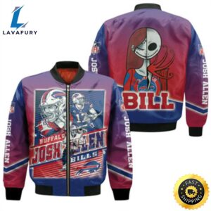 Josh Allen 17 MVP Champions Jack Skellington Sally Buffalo Bills Gift For Bills Fans Bomber Jacket