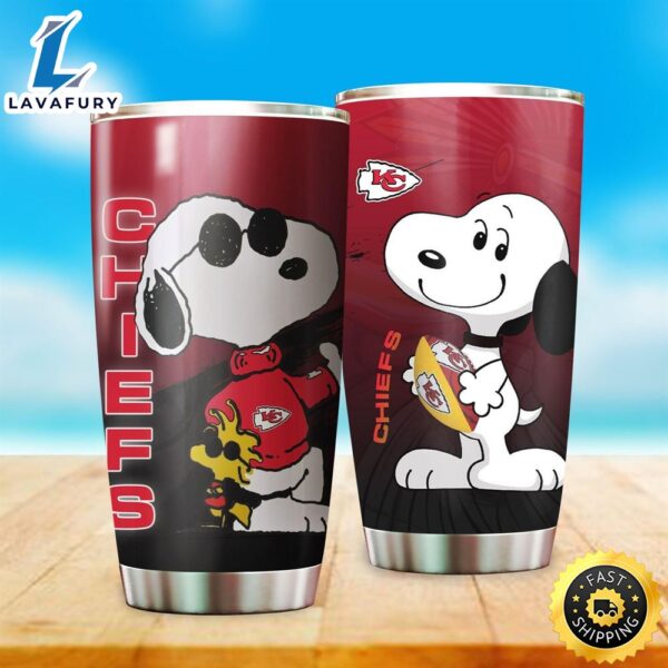 Kansas City Chiefs NFL And Snoopy Football Teams Big Logo Gift For Fan Travel Tumbler