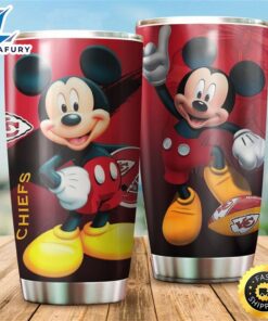 Kansas City Chiefs NFL Mickey Mouse Disney 2 Football Teams Big Logo Gift For Fan Travel Tumbler