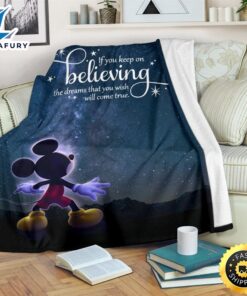 Keep On Believing Mickey Mouse Fleece Blanket Fans