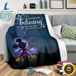 Keep On Believing Mickey Mouse Fleece Blanket Fans 3