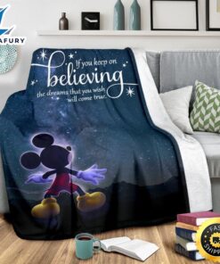 Keep On Believing Mickey Mouse Fleece Blanket Fans 3