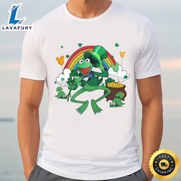 Kermit The Frog With Shamrock Irish Rainbow St Patrick’s Day Shirt