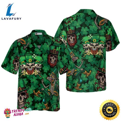 Leprechaun Skull Happy Saint Patrick’s Day Hawaiian Shirt