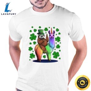 Leprechaun Sloth Riding Llama Unicorn…