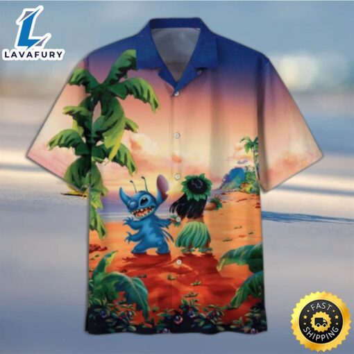 Lilo And Stitch Dancing On The Beach Hawaiian Shirt