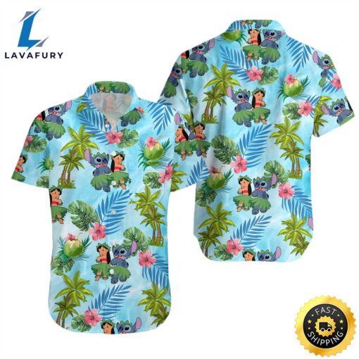 Lilo & Stitch Palm Tree Disney Hawaiian Shirt