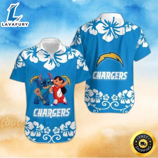 Los Angeles Chargers Lilo And Stitch Hawaiian Shirt