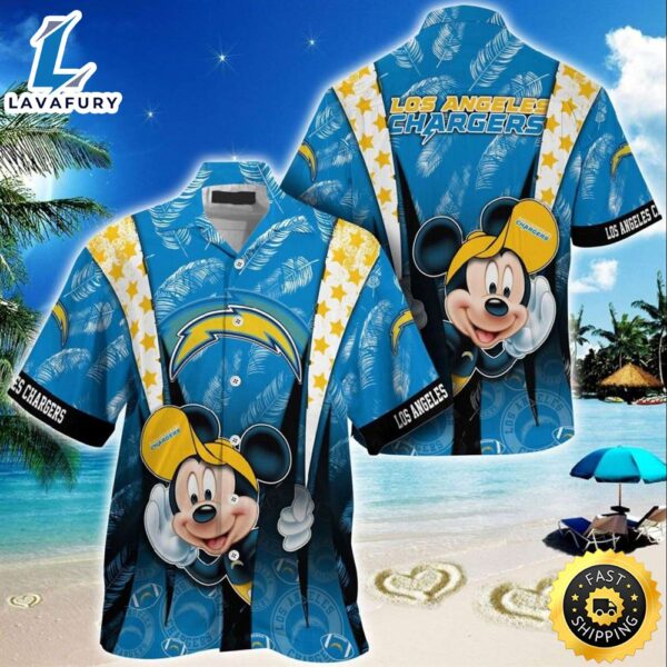 Los Angeles Chargers Mickey Mouse  NFL Hawaiian Shirt