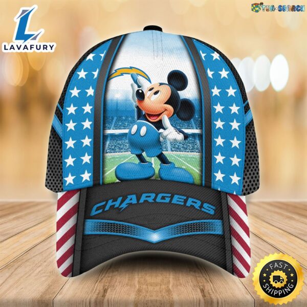 Los Angeles Chargers NFL Mickey Mouse 3D Cap