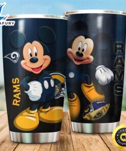 Los Angeles Rams NFL And Mickey Mouse Disney Football Teams Big Logo Gift For Fan Travel Tumbler
