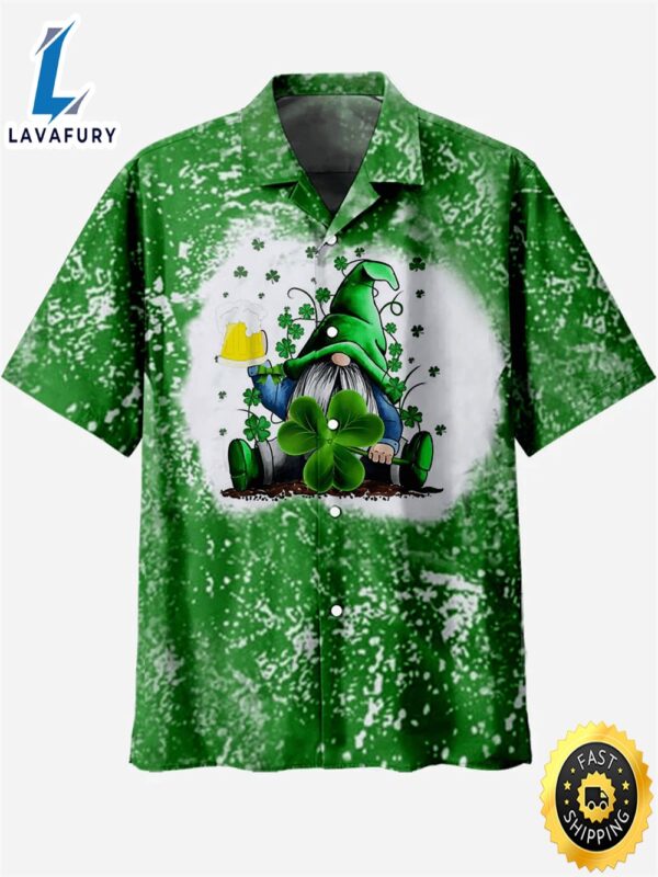 Lucky Clover & Skull Creative St. Patrick’s Day Trendy Hawaiian Shirt