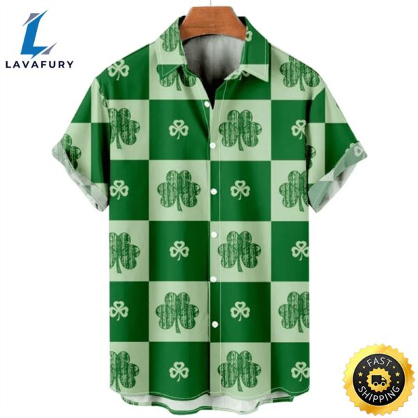 Men’s St. Patrick’s Day Short Sleeve Trendy Hawaiian Shirt, Patrick’s Day Gift