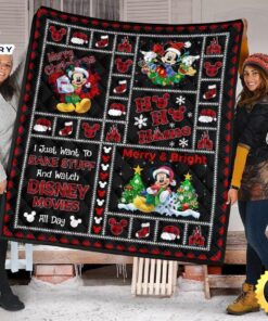 Merry Christmas Mickey Quilt Blanket…