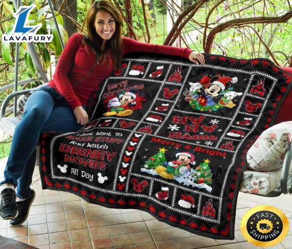 Merry Christmas Mickey Quilt Blanket Xmas Gift DN  Fans