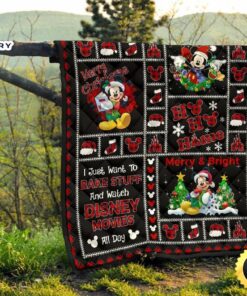 Merry Christmas Mickey Quilt Blanket Xmas Gift DN Fans 3