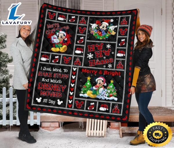 Merry Christmas Mickey Quilt Blanket Xmas Gift Dn Fan Qb008