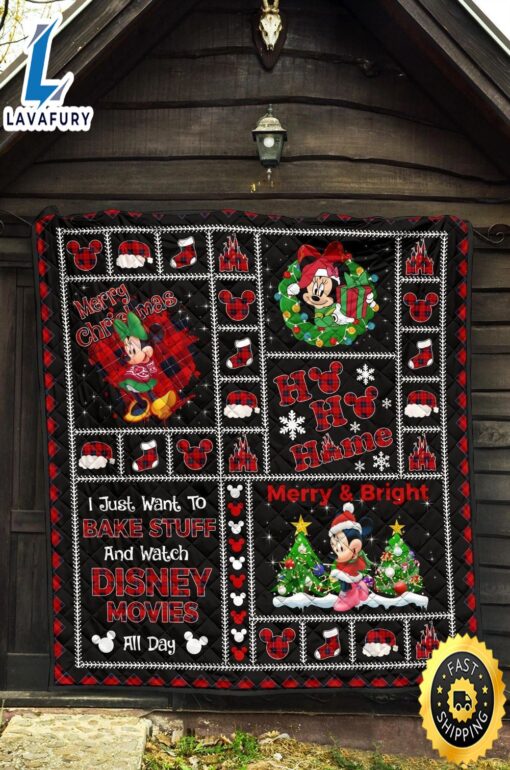 Merry Christmas Minnie Quilt Blanket Xmas DN  Fans