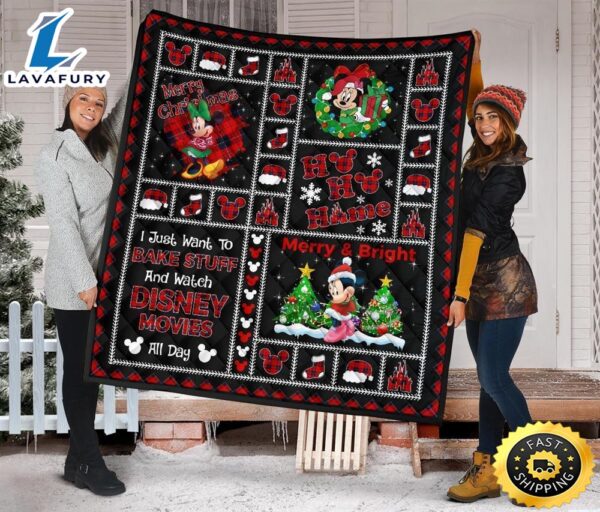 Merry Christmas Minnie Quilt Blanket Xmas DN  Fans