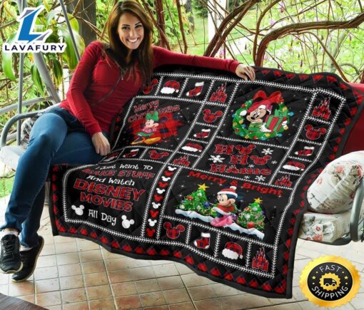 Merry Christmas Minnie Quilt Blanket Xmas DN  Fans