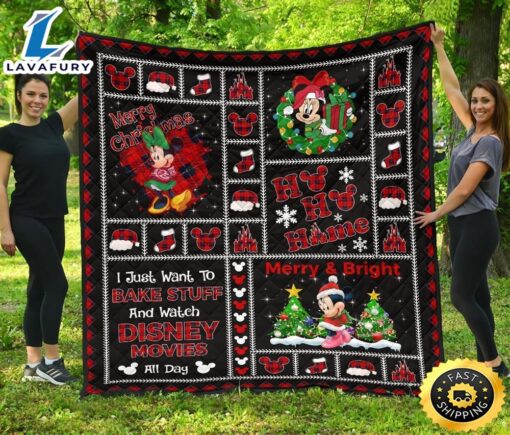 Merry Christmas Minnie Quilt Blanket Xmas DN  Fans