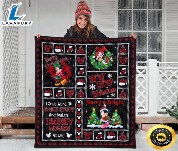 Merry Christmas Minnie Quilt Blanket Xmas DN  Fans