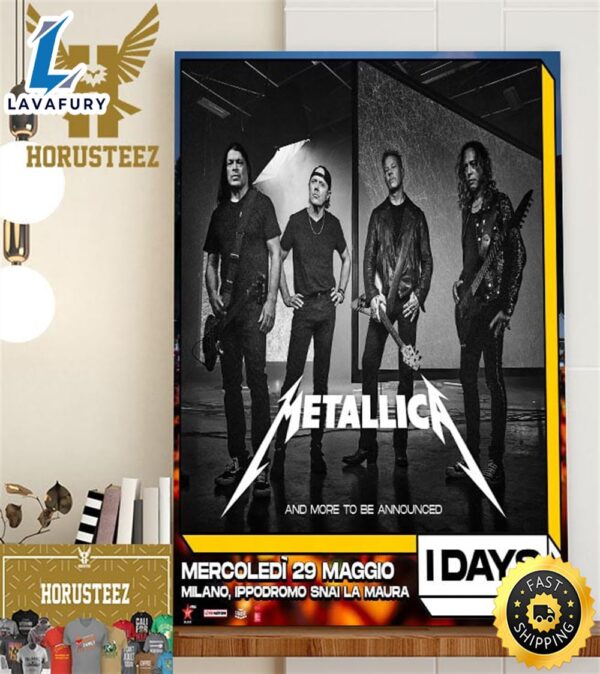 Metallica Coming To I-Days Milano on May 29th 2024 Home Decor Poster Canvas