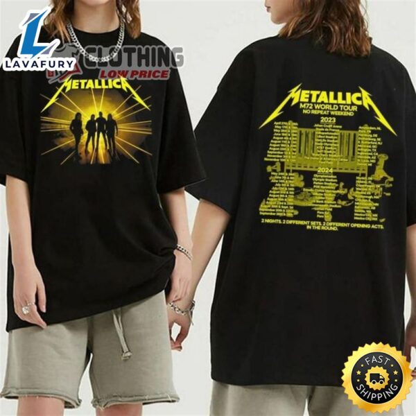 Metallica M72 World Tour 2023 2024 Unisex Shirt, Metallica Band No Repeat Weekend Shirt