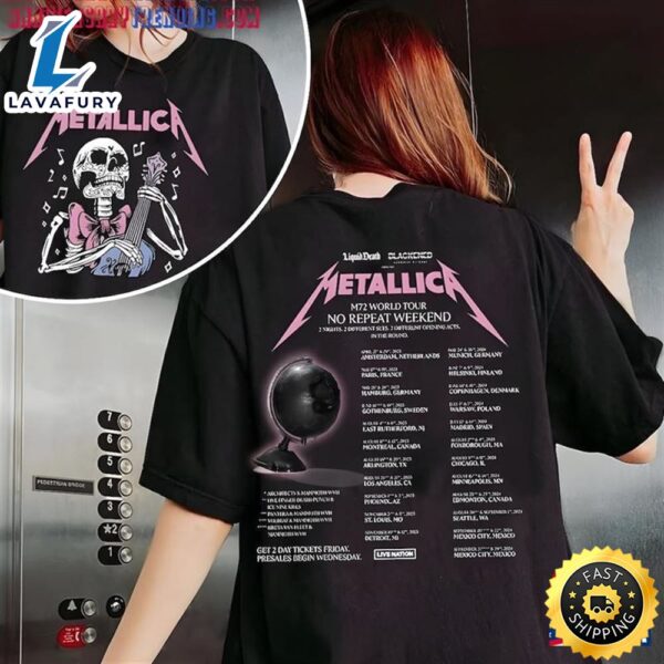 Metallica Shirt Band Metal Tour 2023 2024 Music Rock Festival Tee T-Shir