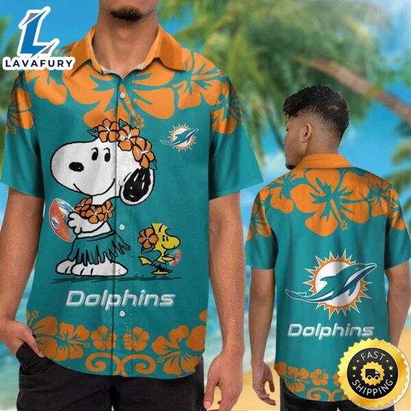 Miami Dolphins & Snoopy Hawaiian Shirt